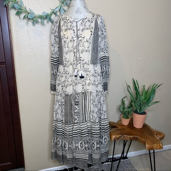 Anthropologie ~ Talulah Tiered Midi Dress Medium - Picture 6 of 14
